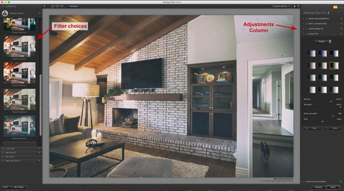 Скриншот использования коллекции Google Nik в Lightroom - Analog Efex - Фильтры и корректировки в Lightroom