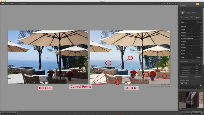 Viveza в Lightroom - использование контрольных точек для выборочной корректировки фотографий.
