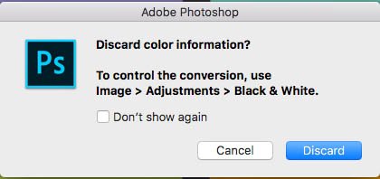 photoshop discard color information