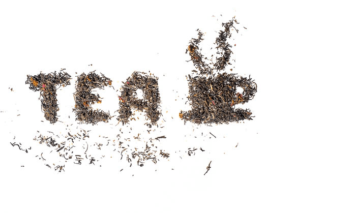 creative food phtoography with tea leaves