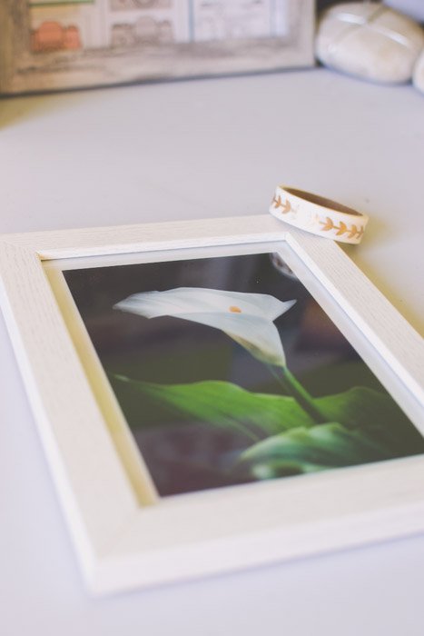 Фотография белой лилии в белой рамке. Идеи для фотографии.