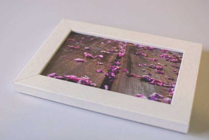 Фотография розовых цветов в деревянной рамке. Идеи для фотографии.
