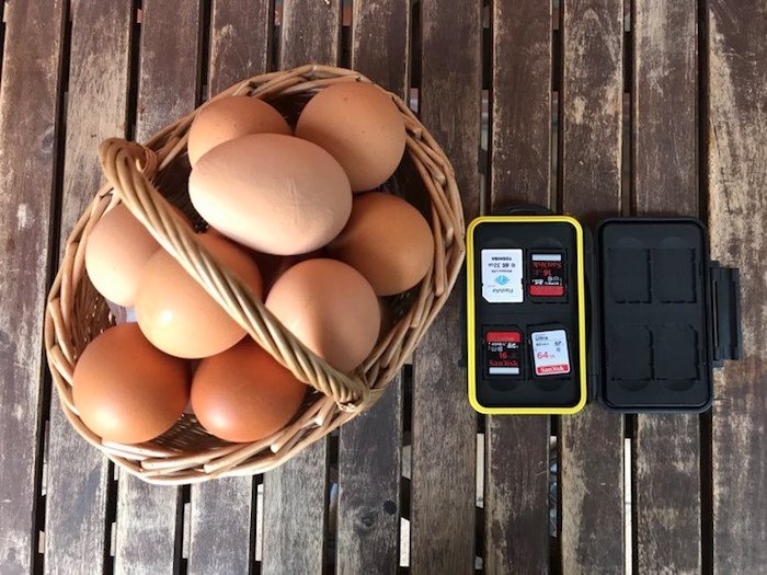Don't put all of your eggs in the same basket, nor all your SD cards in the same place.