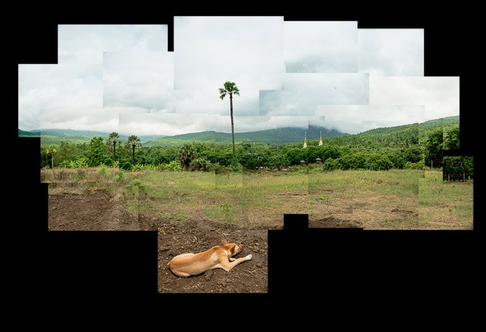Фотомонтаж полей и холмов в Таиланде в рамках урока о том, как сделать фотомонтаж.