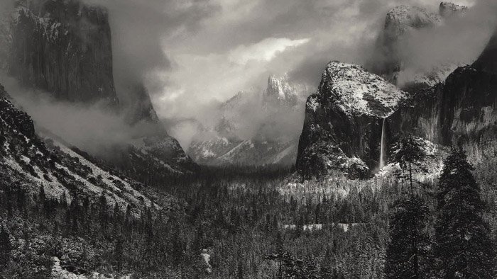 Ансель Адамс черно-белая пейзажная фотография пейзажа американского Запада - самые известные фотографы