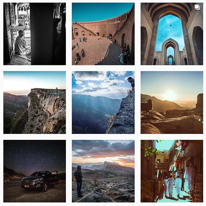 9 фото сетки Instagram из путешествий и пейзажных снимков