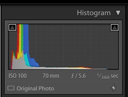 скриншот гистограммы цветной фотографии