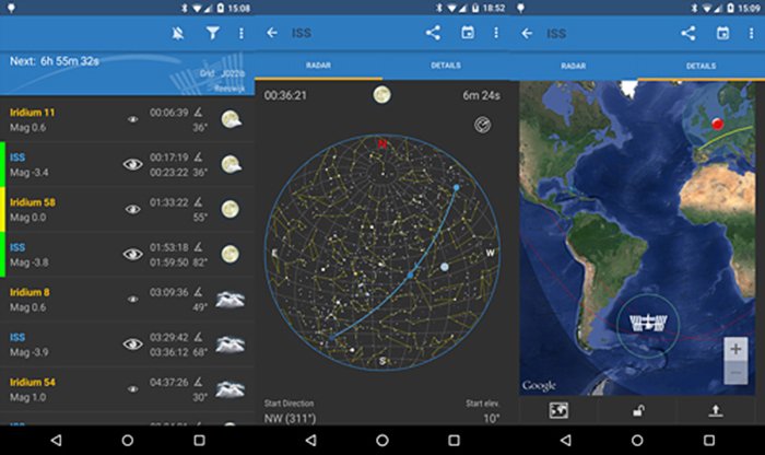 Скриншот 'ISS Detector' Best Landscape Apps for milky way notifications