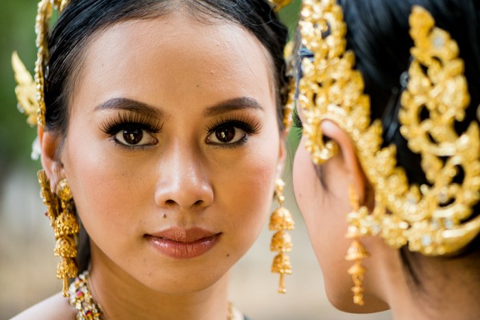 Крупный план портрета красивой тайской модели