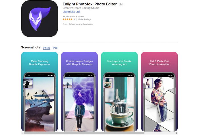 Скриншот приложения Enlight Photofox для преобразования фотографий в рисунки