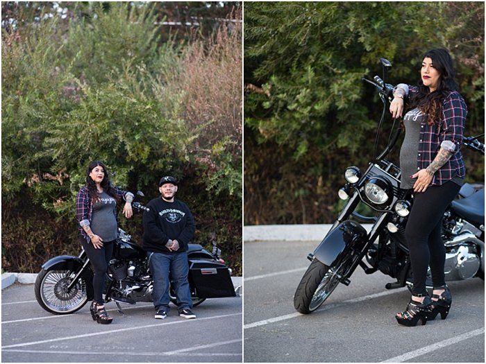 романтическая фотосессия пары на природе, с мотоциклом