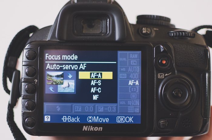 Фотография меню режима фокусировки на камере Nikon - основы зеркальных фотоаппаратов