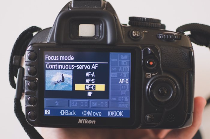 Фотография меню режима фокусировки на камере Nikon - основы DSLR