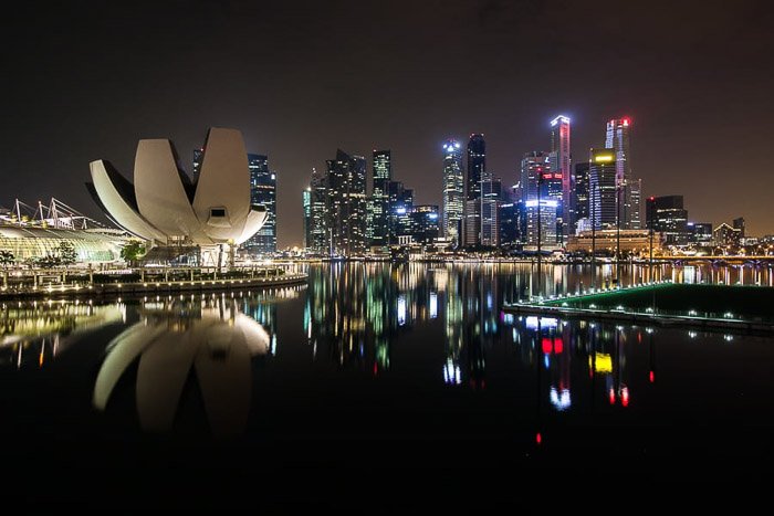 Singapore city skyline photography at night