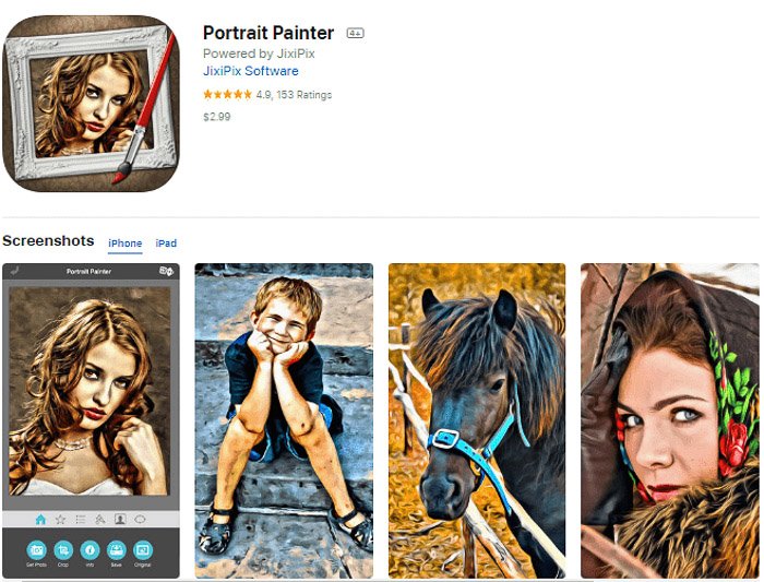 Приложение Portrait Painter для превращения фотографий в картины