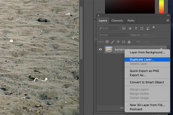 Скриншот, как удалить объекты с фотографии с помощью инструмента Photoshop clone stamp