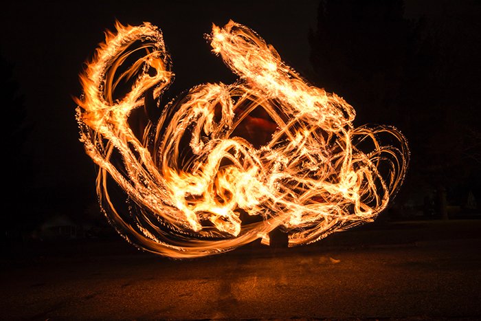 Фотография картины огня ночью - картины пламени