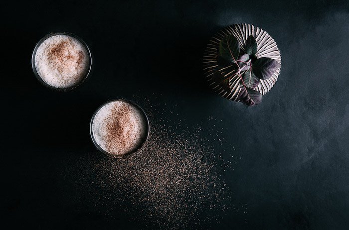 A flatlay shot of dark and mood food photography - stock photography business