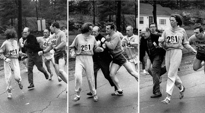 Первая женщина, официально пробежавшая Бостонский марафон - Boston Herald (1967)
