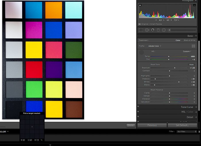 Using color checker- Shadows & Darks values