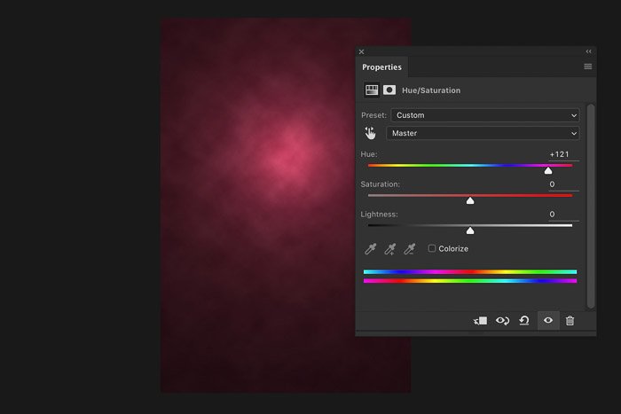 Скриншот, показывающий, как создать цифровой фон в Photoshop - изменение цвета цифрового фона