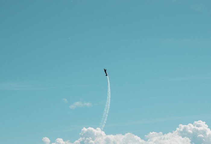 A plane performing aerial tricks 