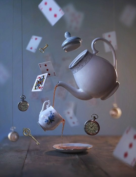 A levitating tea party