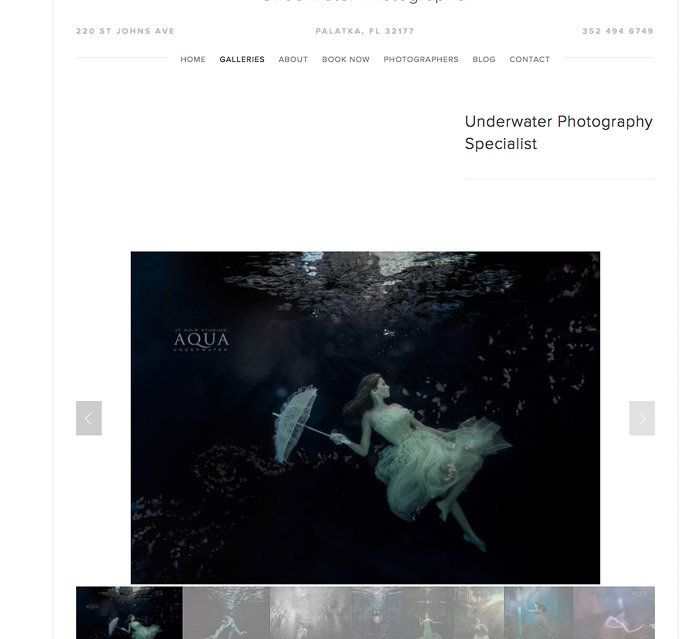 Скриншот сайта фотографии русалки