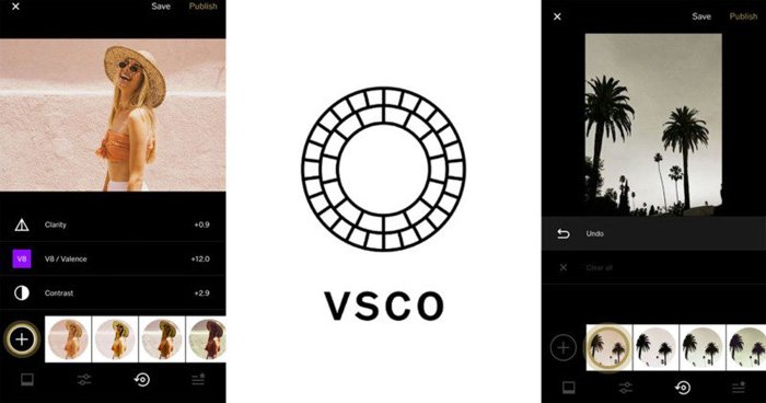 Скриншот приложения для редактирования фотографий VSCO для смартфона - лучшее приложение Photoshop