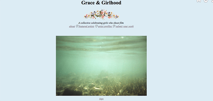 Скриншот из фотоблога Grace & Girlhood Tumblr