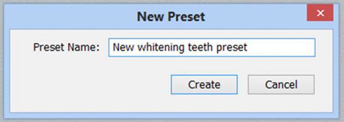 Скриншот, показывающий, как отбелить глаза и зубы в Lightroom - новый пресет