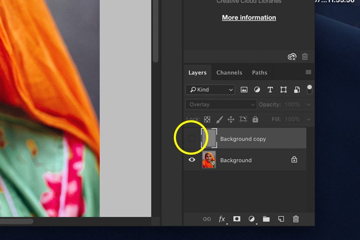 Скриншот, показывающий, как использовать фильтр высоких частот в Photoshop