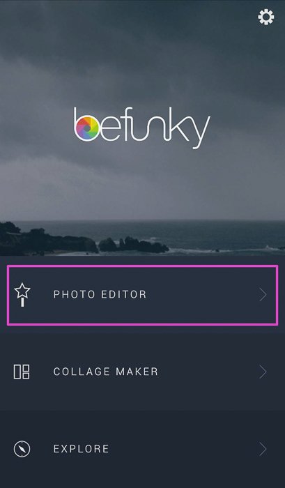Скриншот приложения для редактирования фотографий BeFunky
