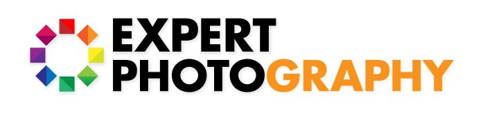 Логотип экспертной фотографии с оранжевым цветом текста с помощью обтравочной маски. 