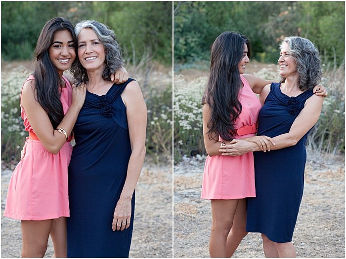 Две фотографии матери и дочери, снятые в романтическом стиле