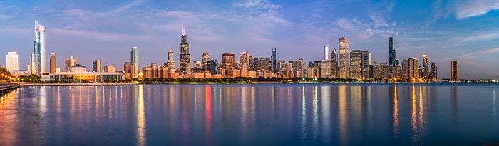 10-изображение панорамы горизонта Чикаго.