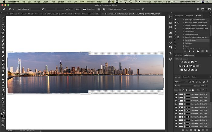 Скриншот создания панорамы в Photoshop