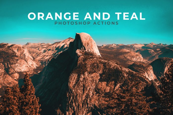 Screenshot of Free Orange and Teal Photoshop Actions