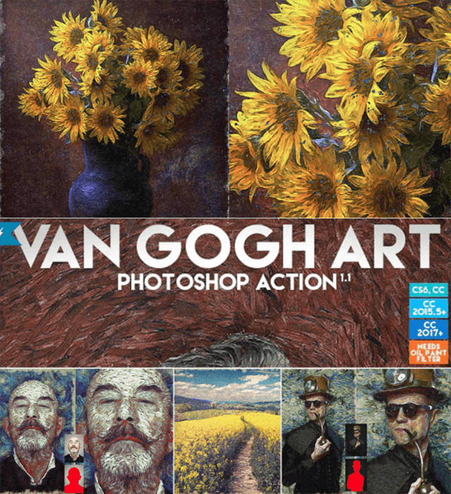 Screenshot of Free Van Gogh Art Photoshop Action