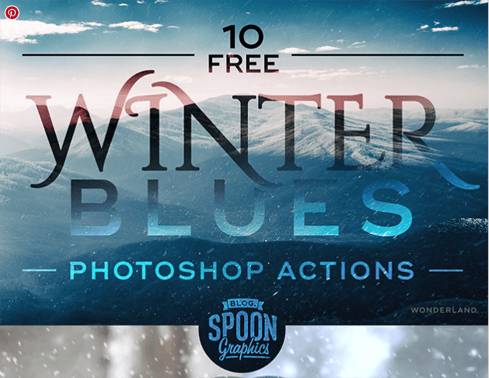 Screenshot of Free Winter Blues Photo Effect Actions