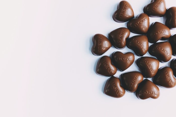 Шоколадные конфеты в форме сердца