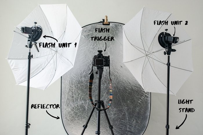 Photography studio lighting setup