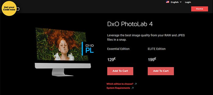 Скриншот цены программы для редактирования Dxo PhotoLab 4