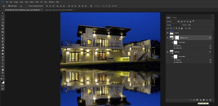 Изображение Adobe Photoshop и слои Photoshop для фотосъемки недвижимости