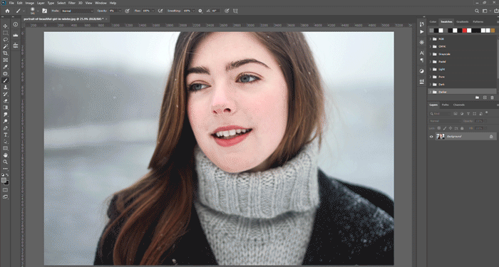 GIF по редактированию портретов в Adobe Photoshop