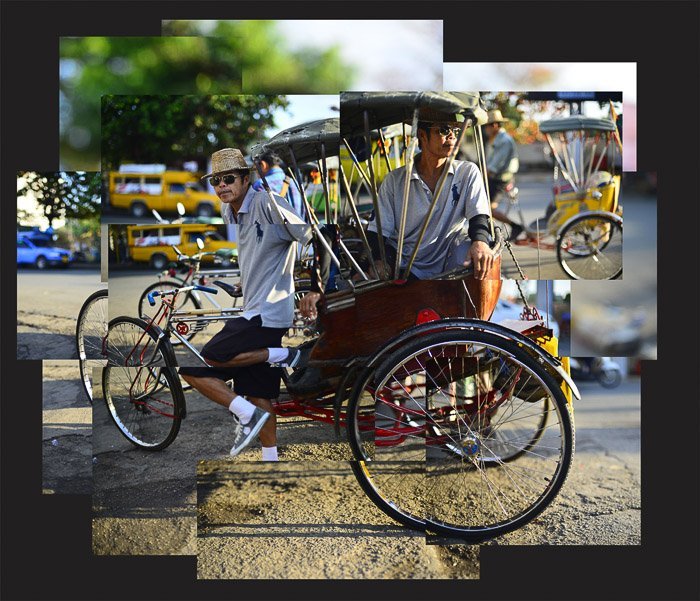 фотомонтаж рикши