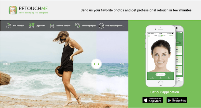 best body editing apps: Screenshot of RetouchMe body editing app