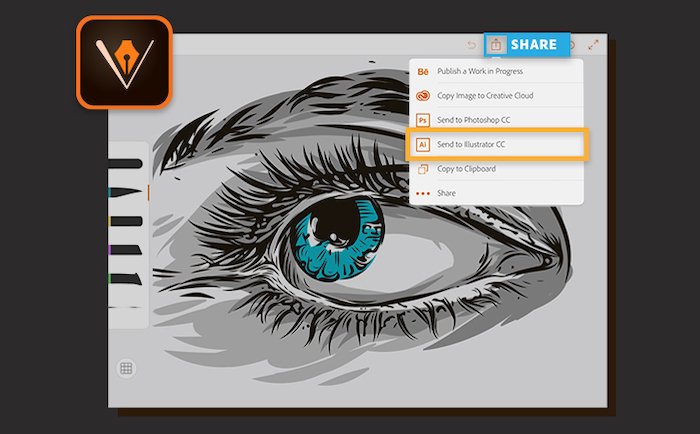 Скриншот приложения для рисования для android Adobe Illustrator Draw