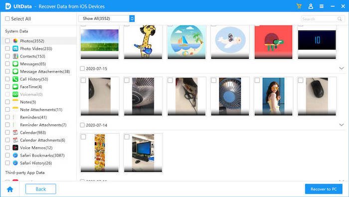 Скриншот приложения Tenorshare Ultdata photo recovery