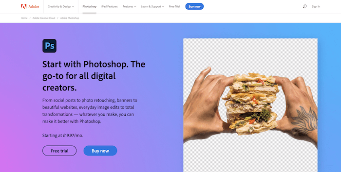 Adobe Photoshop, программа превращения фотографии в картину, страница загрузки